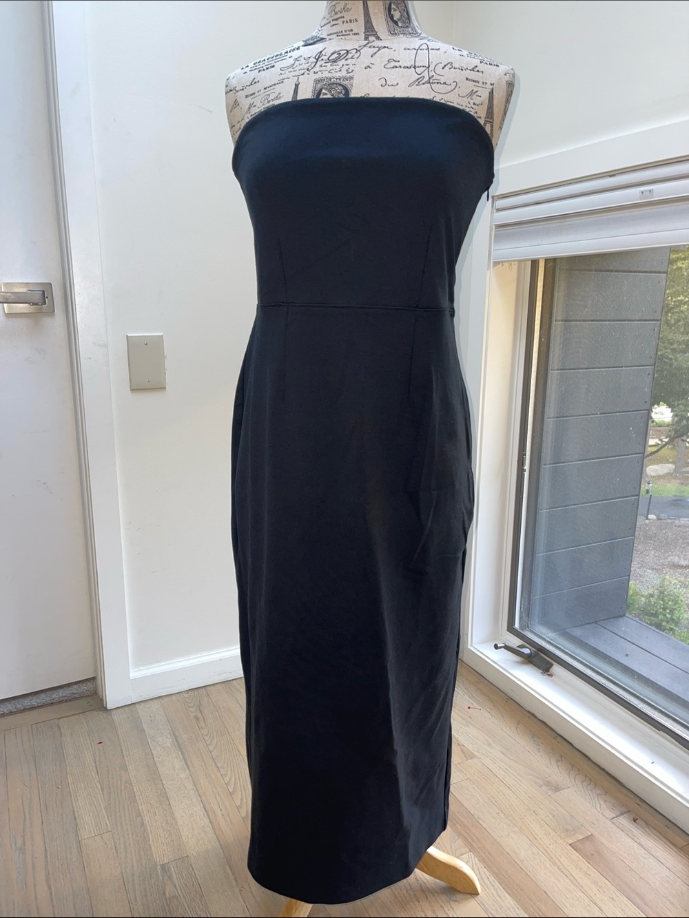 Everlane Black Strapless Midi Dress